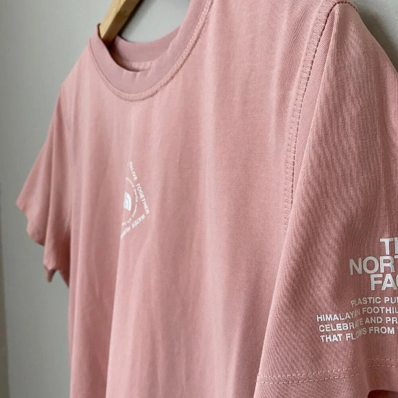 NWOT The North Face Womens Large Himalayan Bottle Short Sleeve Pink Logo T-Shirt - Picture 9 of 16